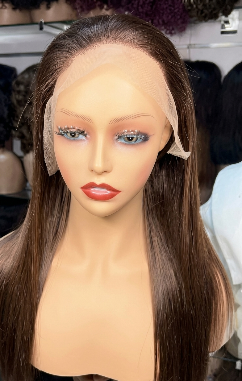 13*4 straight wig brown color