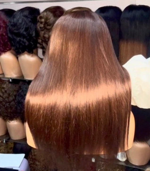 13*4 straight wig brown color